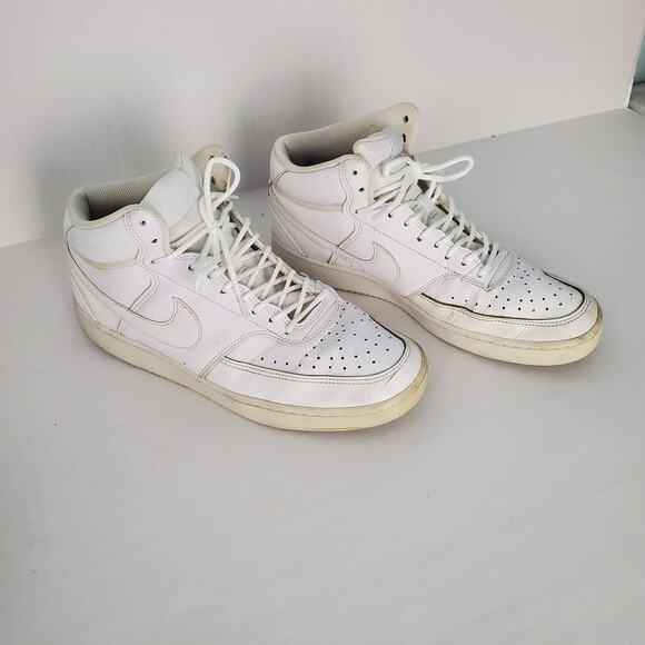 Nike Tennis Shoes White High Tops Size 9.5 - Picture 2 of 7